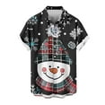 thumbnail image 1 of Mens Manga Corta Botón Abajo Camisas, Navidad Impreso Turndown Cuello Blusa, Top de Moda Casual, 1 of 3