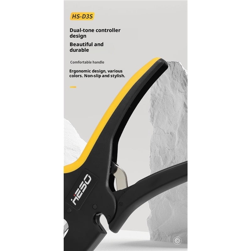 Automatic Wire Stripper Tool with Cutter Adjustable Electrical Cable Wire Stripping Tool Quick Strip Wire Cutter Stripper for Electrician Stripping Range 7-32AWG（yellow-black）