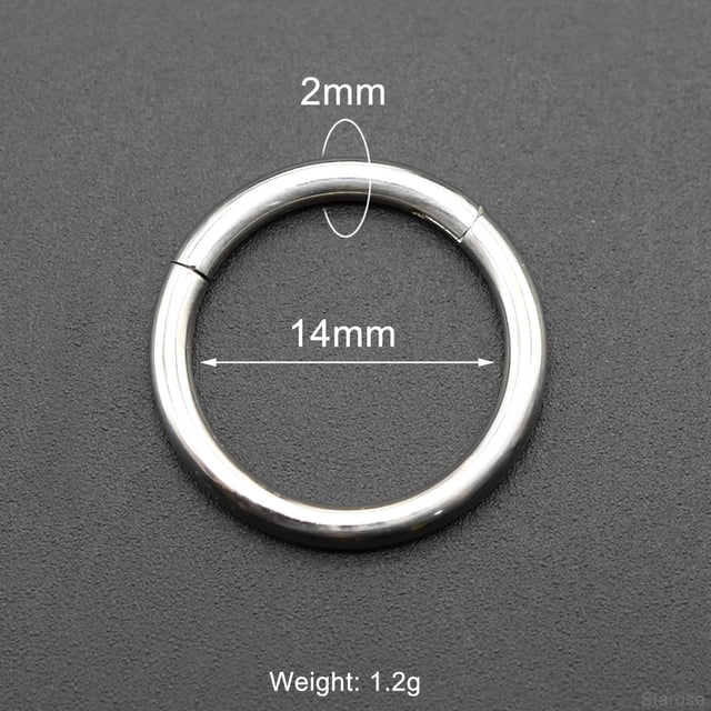 Smooth Hinged Stainless Steel Segment Hoop Ring 00G Large Size Septum Clicker BCR PA Piercing Nose Ring Ear Stretcher Weights