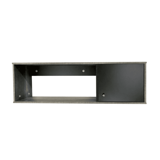 REPISA Flotante con Puertas Minimalista (Gris Lombardia / Negro Mate) DECOMOBIL REPISA07-G/NM