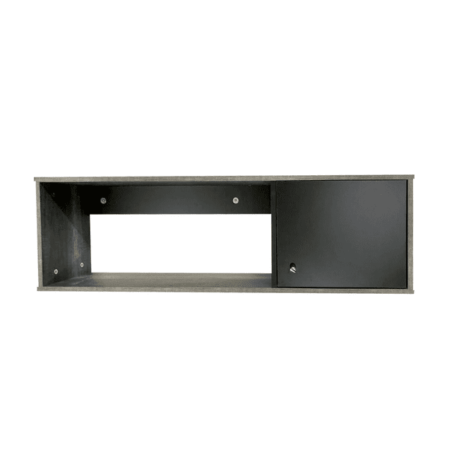 REPISA Flotante con Puertas Minimalista (Gris Lombardia / Negro Mate) DECOMOBIL REPISA07-G/NM