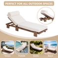 thumbnail image 5 of 78.8'' Outdoor Patio Chaise Lounge Chair, Acacia Wood Adjustable Recliner with Headrest and Retractable Side Tray, 3-Position Backrest, 400 lbs Capacity for Poolside Garden Beach, 5 of 7