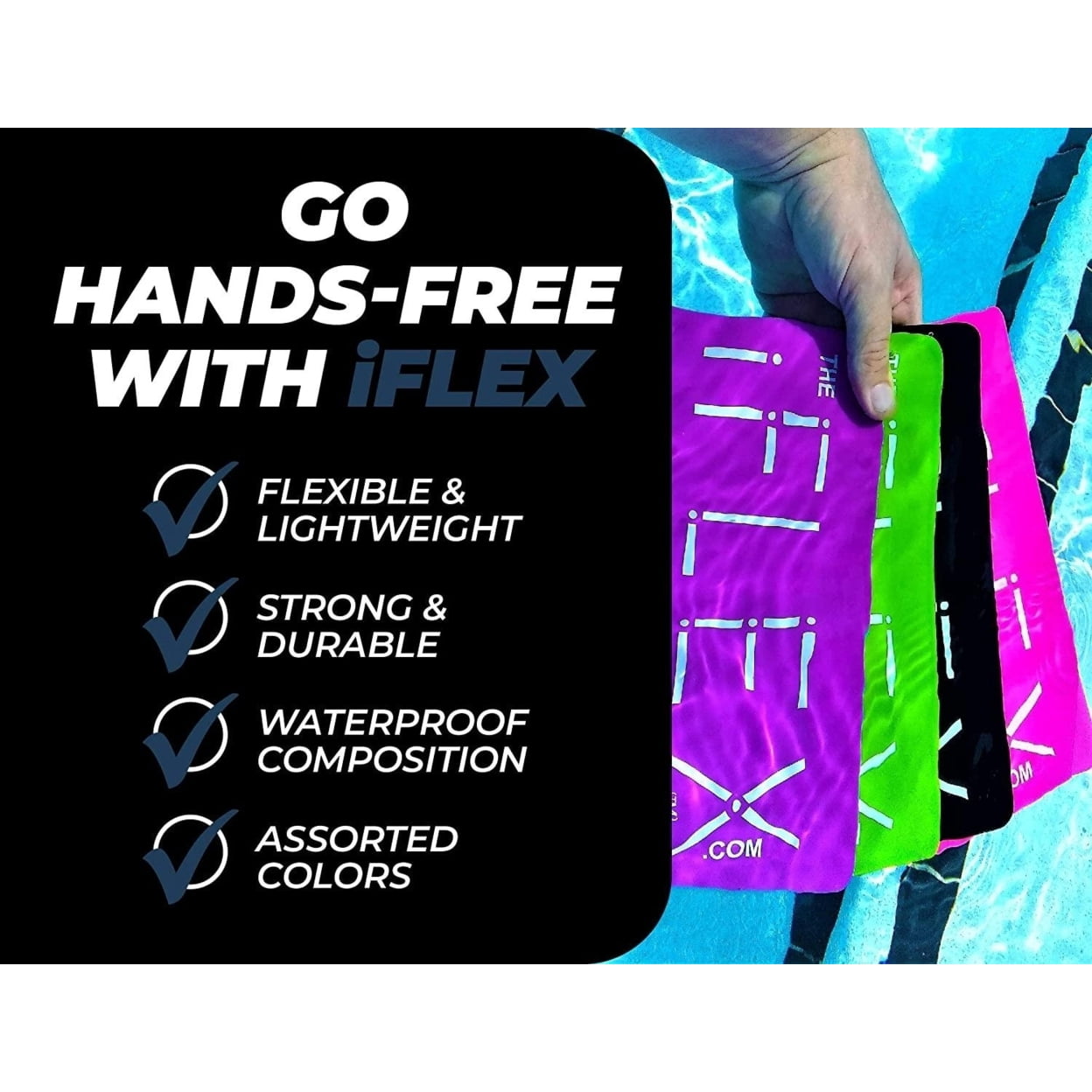 iFLEX Tablet Cell Phone Adjustable Stand Dark Blue Universal Hands-Free Non-Slip Grip Waterproof
