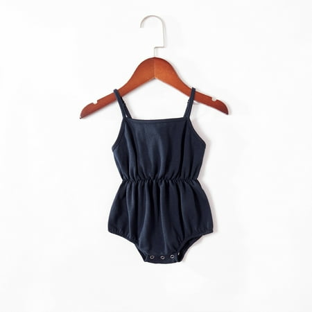 

Mother And Daughter New Solid Color Suspender Waist Jumpsuit Playsuits Family