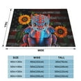 thumbnail image 4 of XMXT Throw Blanket, Retro Sunflower Dinosaur Pattern Machine Washable Blankets for Sofa, 60 x 50 inches Multicolor, 4 of 9