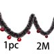 thumbnail image 3 of 1pc Christmas Ribbon Garland Green Frost Tinsel Cane Pine Streamers with Bowknots DIY Xmas Tree Hanging Wreath Party Decorations, 3 of 5
