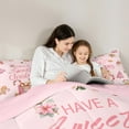 thumbnail image 6 of Feelyou Pink Happy Christmas Bedding Comforter Set for Kid, Kawaii Gingerbread Man Twin Comforter Sets, Coffee Dessert Reversible Bedding Set, Luxury Bedroom Decor, 2-Piece, 6 of 9