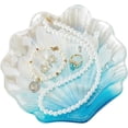 thumbnail image 1 of Shell Trinket Dish - Light Sky Blue Glass Jewelry Tray Shell Shape Storage Tray for Rings Earrings Necklaces Bracelets and Keys, 1 of 6