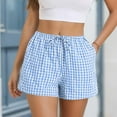 thumbnail image 2 of Mitankcoo Women's Striped Sleep Shorts - Drawstring Elastic Waist - Cropped Comfort Homewear Short Pants, 2 of 7