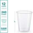 thumbnail image 3 of GUSTO 12 Oz Plastic Drinking Cups Disposable Clear Cups for Party, 240-Pack, 3 of 8