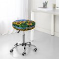 thumbnail image 7 of Round Bar Stool Seat Covers, Landscape With Sunflowers Elastic Round Chair Cover Stool Seat Slipcover Bar Stool Cushions Round Pad for 12-14 inch, 7 of 7