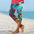 thumbnail image 2 of Pxkloy Capri Pants for Women Leggings Knee Length Tummy Control Cropped Trouser High Waist Floral Print Capris Slim Fit Yoga Stretch Capris Pants 2025 Multicolor,XL, 2 of 5