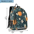 thumbnail image 2 of FORMRS Unisex School Backpack 17" Student Travel Bag with Laptop Compartment, Green Floral Oranges, 2 of 7