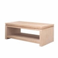 thumbnail image 2 of Modern Wood Coffee Table with Beaded Trim – 47" Rectangular Coffee Table with Open Storage Shelf, Light Natural Finish – Farmhouse & Coastal Living Room Furniture, 2 of 10