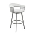 thumbnail image 2 of Armen Living Bronson Bar Stool with 360-Degree Swivel, White, 2 of 8