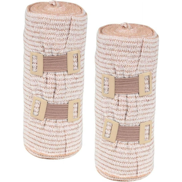PinesC Elastic Wrap Bandages Compression Wrap for Lower Leg Hip and Shoulder 2 Rolls 10x4cm