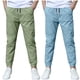 thumbnail image 1 of Odeerbi 2 Pack Boys Summer Cotton Linen Jogger Pants Casual Lightweight Elastic Waist Drawstring Sweatpants Para 3-13 Años, 1 of 9