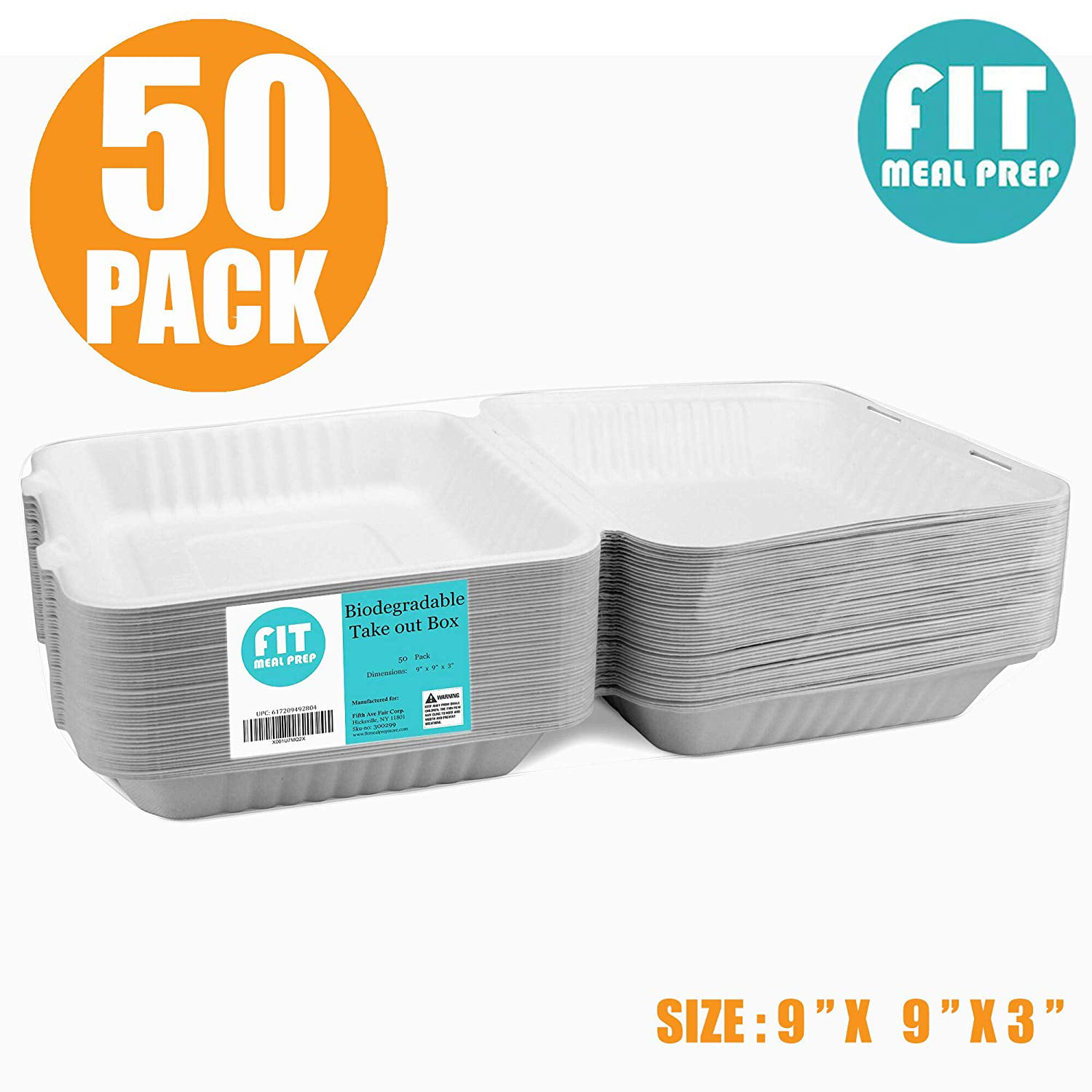 Compostable Ovation 9x9 Carryout Container 300/Case