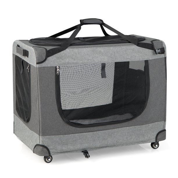 Infans Extra Large Portable Folding Dog Soft Crate w/ 4 Lockable Wheels