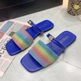thumbnail image 3 of LEEy-World Chaussons pour Femmes Mode Été Imprimé Fraise Ananas Bout Ouvert Talon Compensé Épais Grand, 3 of 4