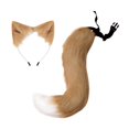 thumbnail image 5 of 2Pcs Faux Fur Long Tail Gothic Fox Ears Hair Performance Props Cosplay Hoop for Cosplay Costume Kits Khaki, 5 of 5