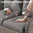 thumbnail image 5 of Gymojoy 3-Seater Outdoor Wicker Sofa, Rattan Deep Seat Patio Couch with Removable Cushions for Balcony, Deck & Backyard, 5 of 9