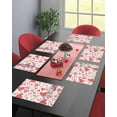 thumbnail image 5 of Valentines Placemats Heart Pink Red Valentines Day Place Mats for Dining Room Watercolor Romantic Love Heart Washable Table Mats for Kitchen Dining Decorations Set of 6, 5 of 6