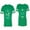 Men Green / Women Green, variant on King Queen Pentagon Emerald Gold Unisex Couple Matching Cotton Jersey style T-Shirt Contrasting stripes on sleeves (Men Green / Women Black) (Men S / Women S)