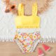 thumbnail image 4 of Niñas Dos Piezas Trajes de Baño Tamaño 10-12 Floral Impresión Traje de Baño Conjunto, Dos Piezas Conjunto Pantalones Cortos Estilo Niños Ropa de Playa de Verano para la Fiesta de la Piscina, 4 of 7