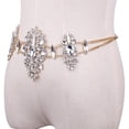 thumbnail image 4 of Bling Crystal Rhinestone Declaración Cuerpo Cintura Cadena Beach Clubwear Joyería Blanco Zulema Cadena de cuerpo de cristal, 4 of 6