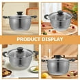 thumbnail image 4 of Homoyoyo Kitchen Cooking Pot Silver Double Handles Stock Pot for Making Soup 1Pack, 4 of 8