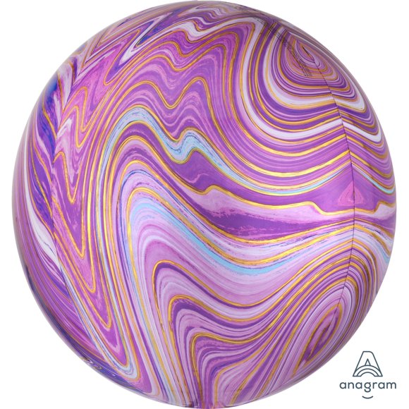 Stunning Orbz Marblez Purple Foil Balloon - Superior Float Time for Birthdays!