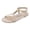 Beige, variant on Women's Boho Floral Flat Sandals Braided Rope Metal T-Strap Casual Beach Vacation Comfortable Summer Shoes Gold Size 7
