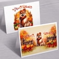 thumbnail image 3 of Happy Thanksgiving Pomeranian Give Thanks Fall Beanie Scarf Welcome 7x5in Folded Greeting Card Pom Dog Lover Gifts Single Note Card with Envelope - 00020, 3 of 5