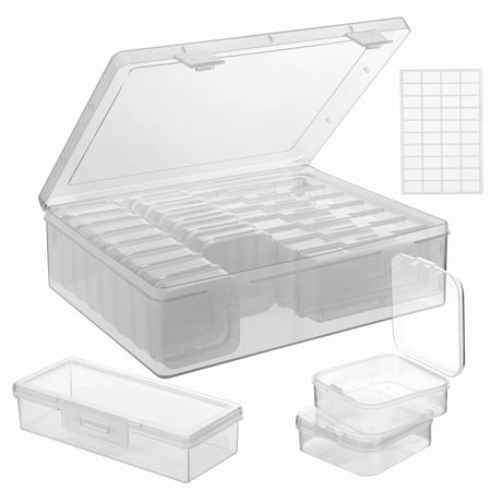 EEEkit Bead Organizer Box, 23pcs Small Bead Organizers, Mini Clear Bead Storage Containers for DIY Jewelry Craft Nail