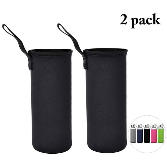 18.6oz Portable Water Bottle Sleeve Neoprene Water Bottle Cover Drink Bottle Sleeve Glass Bottle Protector for Travel Outdoor Activities, 550ML, Set of 2