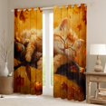 thumbnail image 2 of Feelyou Cute Sleeping Cat Black Out Curtains, Kawaii Cartoon Animal Curtains Pack of 2 (42x63 Each), Orange Fall Pumpkin Bedroom Curtains, Curtains and Drapes Decor, 2 of 6