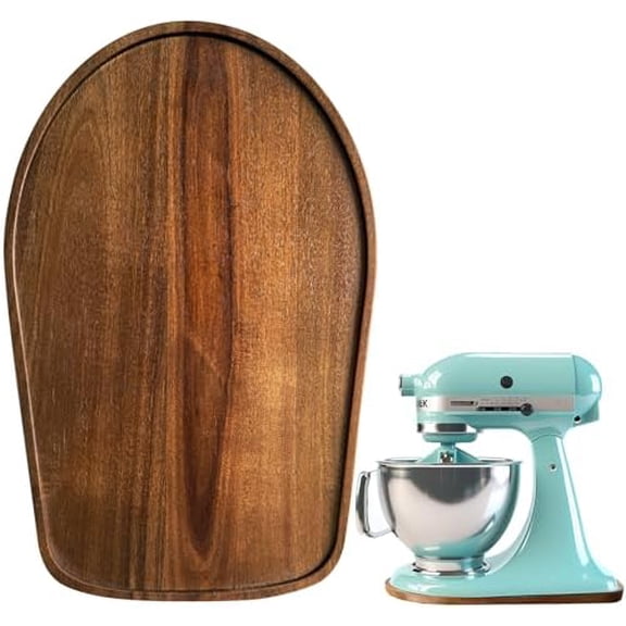 Acacia Wood Mixer Slider Mat for Kitchen Aid 4.5-5 Qt Tilt-Head Stand Mixer Kitchen Appliance Slider Tray Countertop Storage Attachments