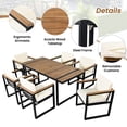 thumbnail image 3 of 7 Pieces Outdoor Dining Set Patio Dining Table and Chair Set with and Removable Cushions for Patio, Backyard (Beige), 3 of 12