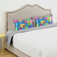 thumbnail image 3 of Yayeee Pillowcase Queen Size Set of 2 Satin Wrinkle Resistant Envelope Pillow Case, Colorful Geometric Pattern, 3 of 8