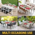 thumbnail image 5 of Christmas Table Cloths for 6 Foot Rectangle Tables, Winter Poinsettia Berry Farmhouse Wooden Grain Patio Waterproof Elastic Fitted Tablecloths, Washable Rectangular Table Cover for Camping, 5 of 8