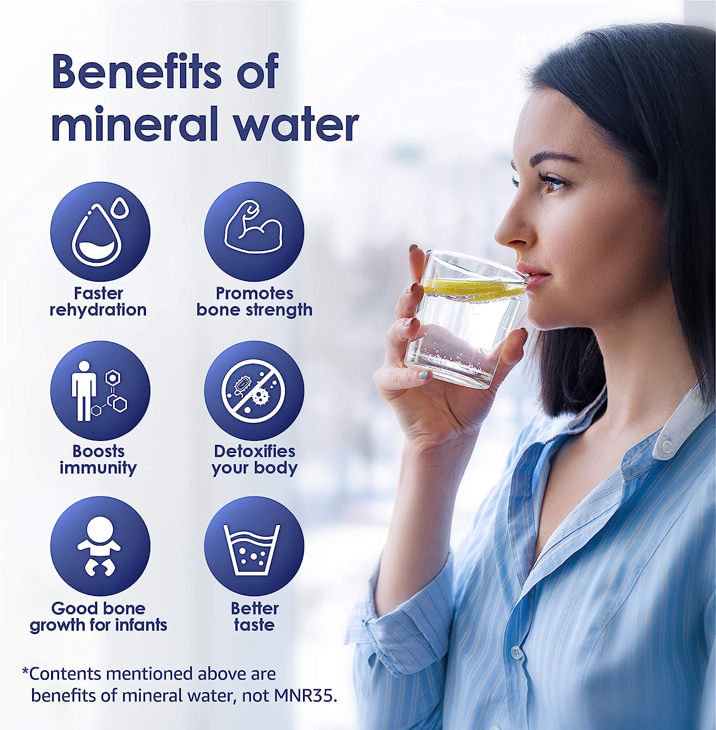 Waterdrop Remineralization Filter WD-MNR35, RO Mineral Filter, 1/4" Quick Connect Mineral Filter For Reverse Osmosis System, Under Sink Water Filtration Restore Essential Minerals for RO System
