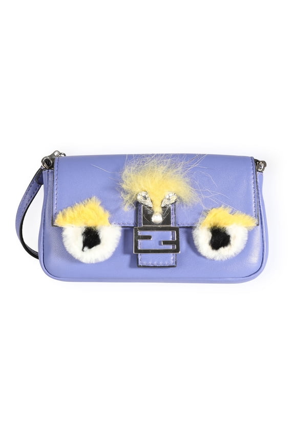 Pre-Owned Fendi Periwinkle Bag Bug Micro Baguette