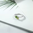 thumbnail image 3 of Gem Stone King 925 Sterling Silver Green Tourmaline and Green Peridot Bypass Ring for Women (0.79 Cttw, Gemstone October Birthstone, Round 4MM, Available in Size 5, 6, 7, 8, 9), 3 of 4