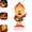 A#029, variant on Heat Miser Light Up The Year Without a Santa Claus Christmas Statue, Built-in Warm LED Fire Head Figurine, Round Base Resin Ornament for Fireplace Indoor Xmas Decor Gift B