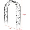 thumbnail image 5 of Kinbor 8' Outdoor Metal Garden Arbor Trellis Various Archway Flowers Climbing Plant Lawn Backyard, Black, 5 of 8