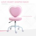 thumbnail image 5 of Resenkos Heart Love Shaped Back Design Office Chair With Adjustable Height, 360-Degree Rotating Wheels, Assembly Required, Linen, Pink, 5 of 8