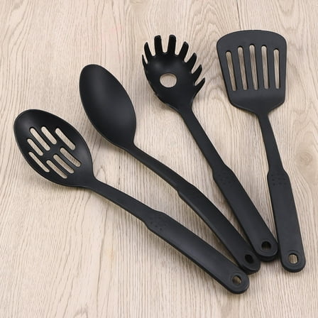 HOMEMAXS 6 Pcs Nylon Kitchen Tool Set Cooking Tools Utensils Spoon Utensil (Black)