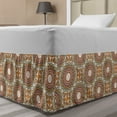thumbnail image 1 of Abstract Bed Skirt, Ethnic Art Style Floral Medallions in Earth Tones Continuous Pattern, Elastic Bedskirt Dust Ruffle Wrap Around for Bedding Decor, 4 Sizes, Champagne and Multicolor, by Ambesonne, 1 of 2