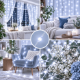 thumbnail image 6 of PEUHOP 3 Pack 900 LED Curtain Lights, 9.9ft × 9.9ft Cool White Curtain String Lights, 8 Modes with Remote Control, USB Powered Curtain Lights for Bedroom, Window, Wedding, Party, 6 of 11